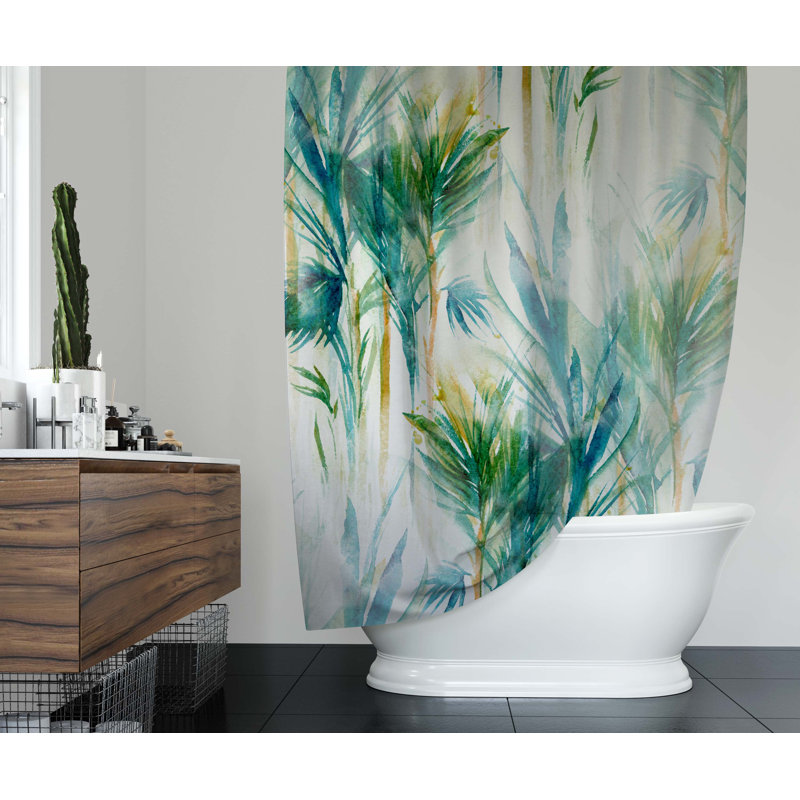 Lillian Floral Single Shower Curtain, 90" H x 70" W