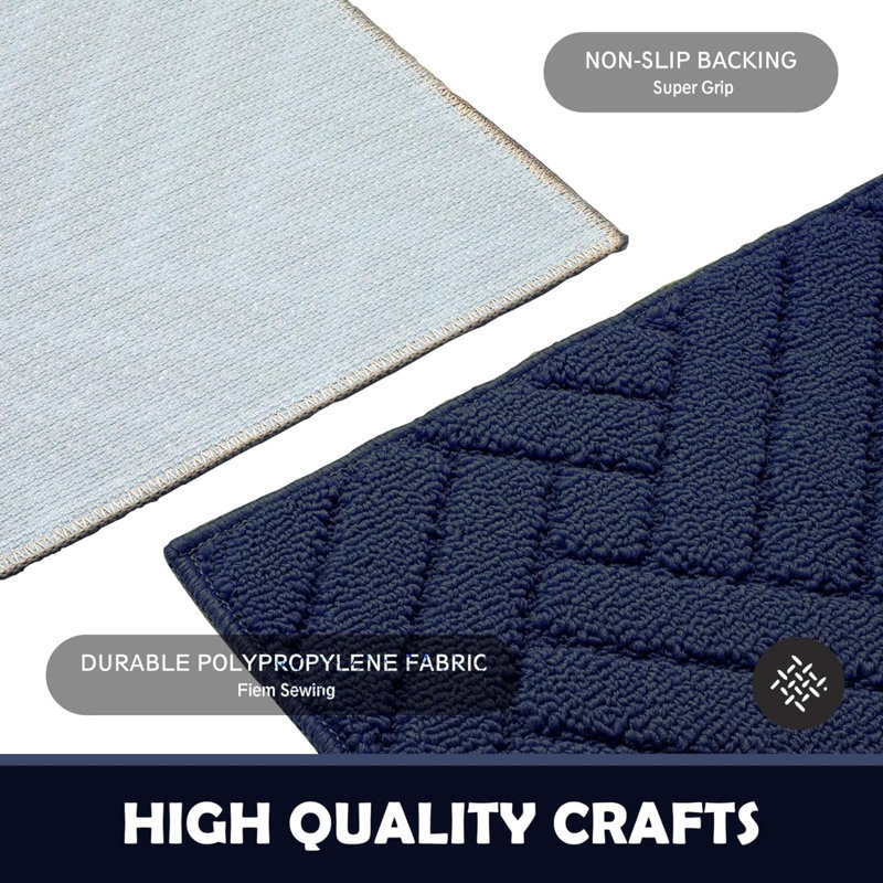 Tapis de cuisine Kuma, Rectangle 2 pi x 3 pi, Bleu marine