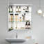 Armoire de salle de bain polyvalente avec miroir, options de montage et caractéristiques fonctionnelles pour un espace élégant et organisé.