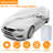 Silver Full Car Cover, Polyester All Weather Automotive Cover Category, Uv Protection Windproof Elastic Hem, Storage Bag Outdoor Indoor-123378307
