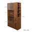 Armoire de cuisine avec étagère de rangement à plusieurs niveaux, 2 tiroirs et porte vitrée