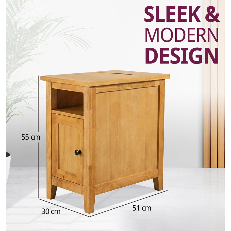 30cm W Rubberwood Bedside Table