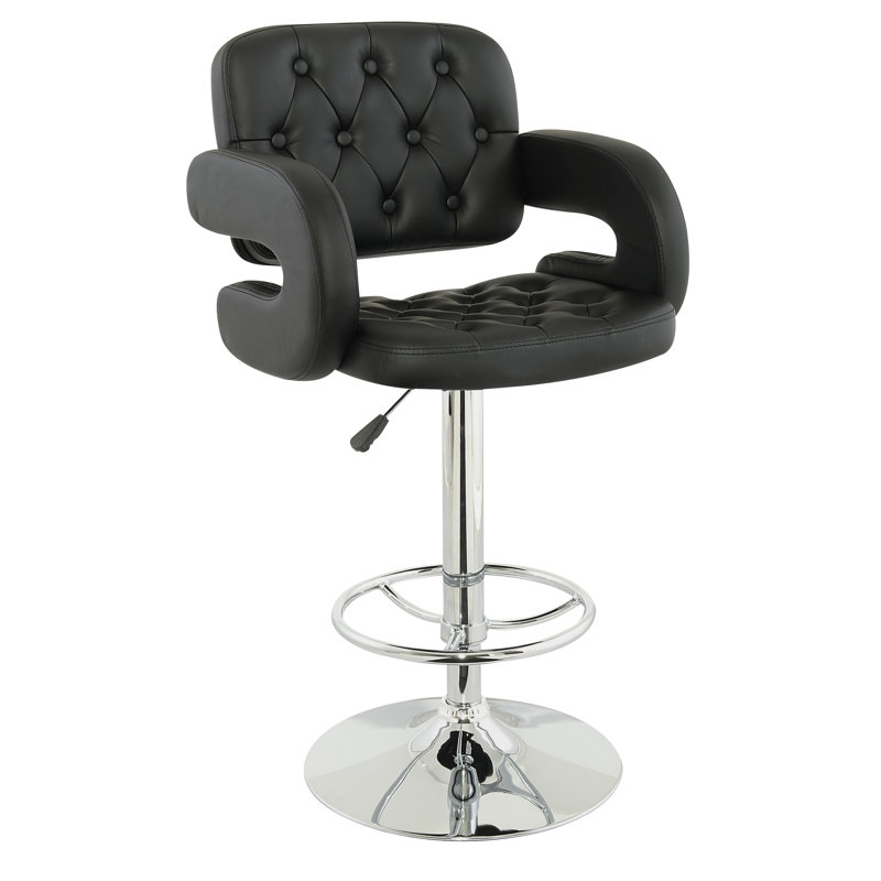Kai Swivel Upholstered Adjustable Height Counter Stool with Metal Frame