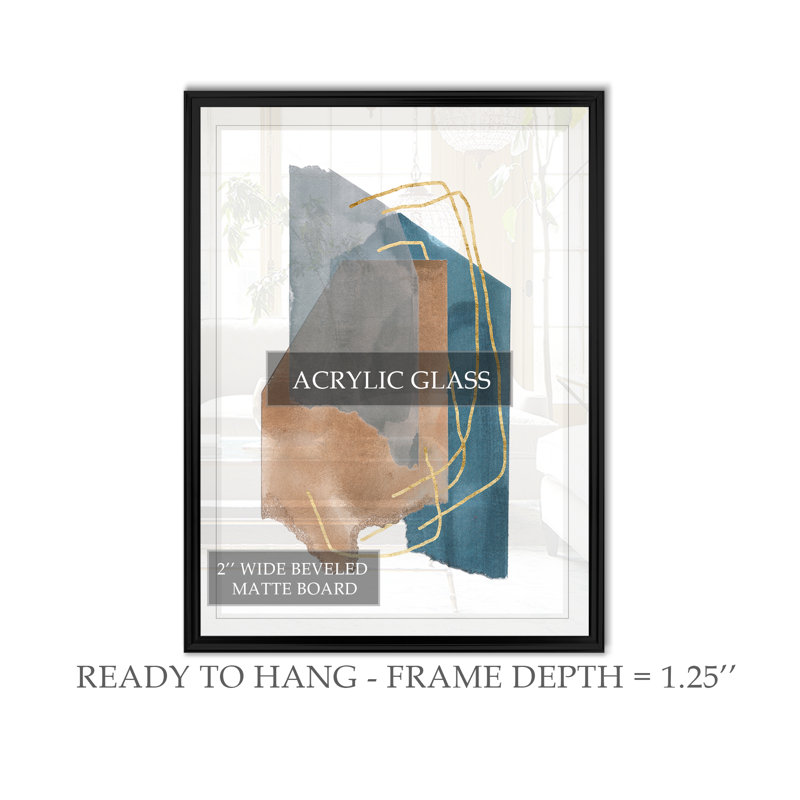 'Matter Dissolving I' - Painting Print on Canvas, 26.5" H x 36.5" W x 1.5" D, Black Framed