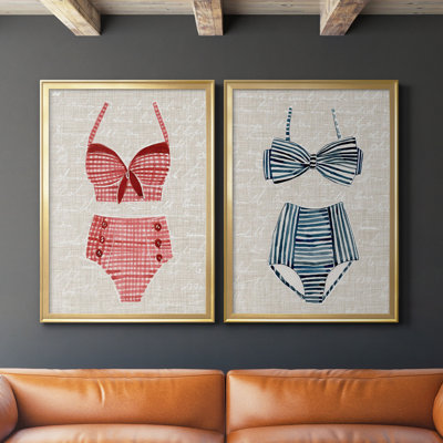 «Vintage Natation III», reproduction d'art 2 pièces