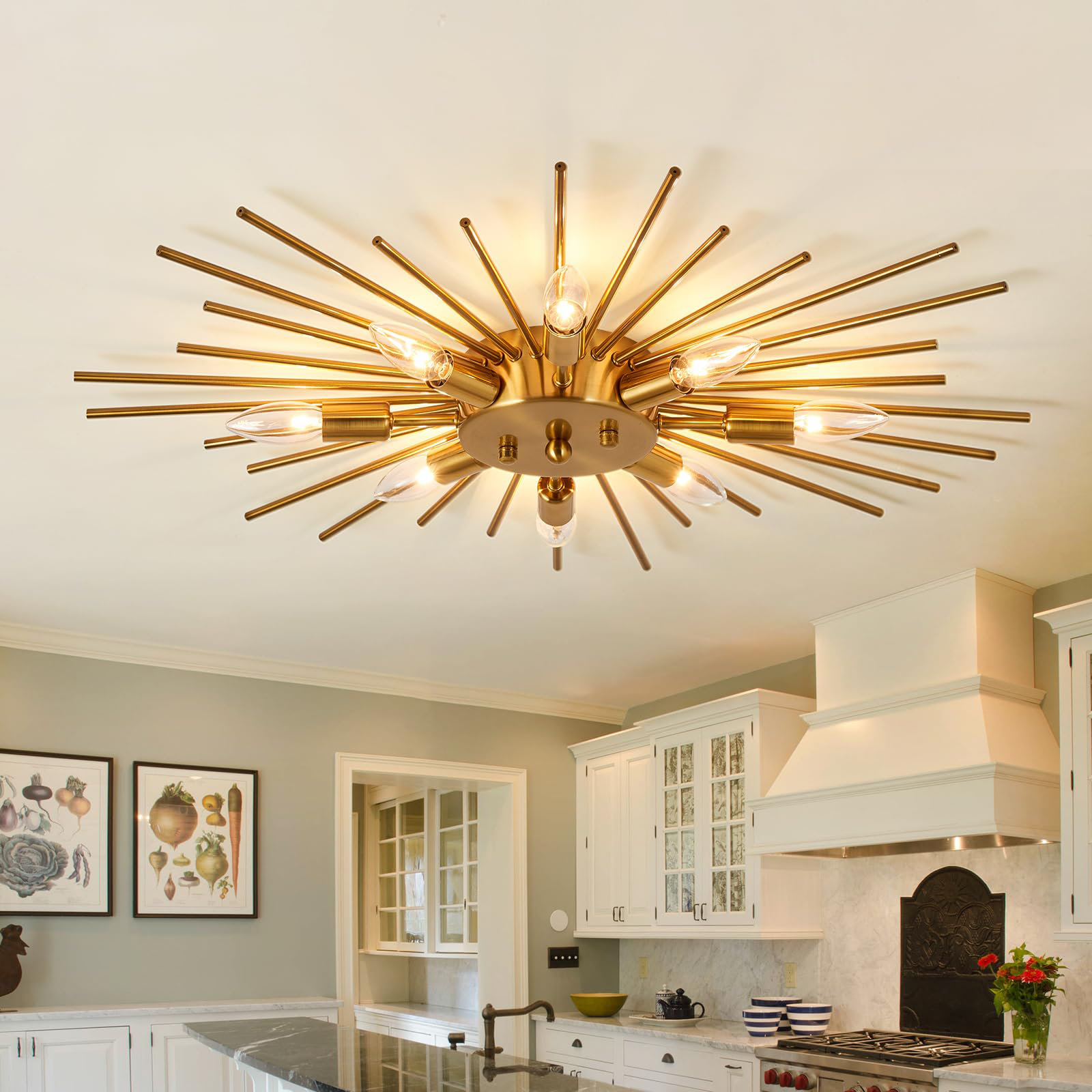 Cool Flush Mount Gold Light Photos