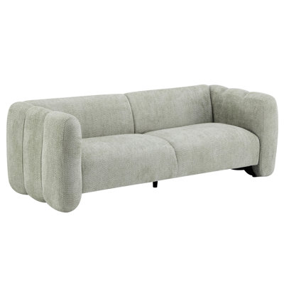 Canapé à 3 boucles de 211 cm de long au design ondulé, idéal pour les salons, les chambres, les appartements et les bureaux. Siège confortable, rembourrage en mousse haute résilience, structure en bois robuste.