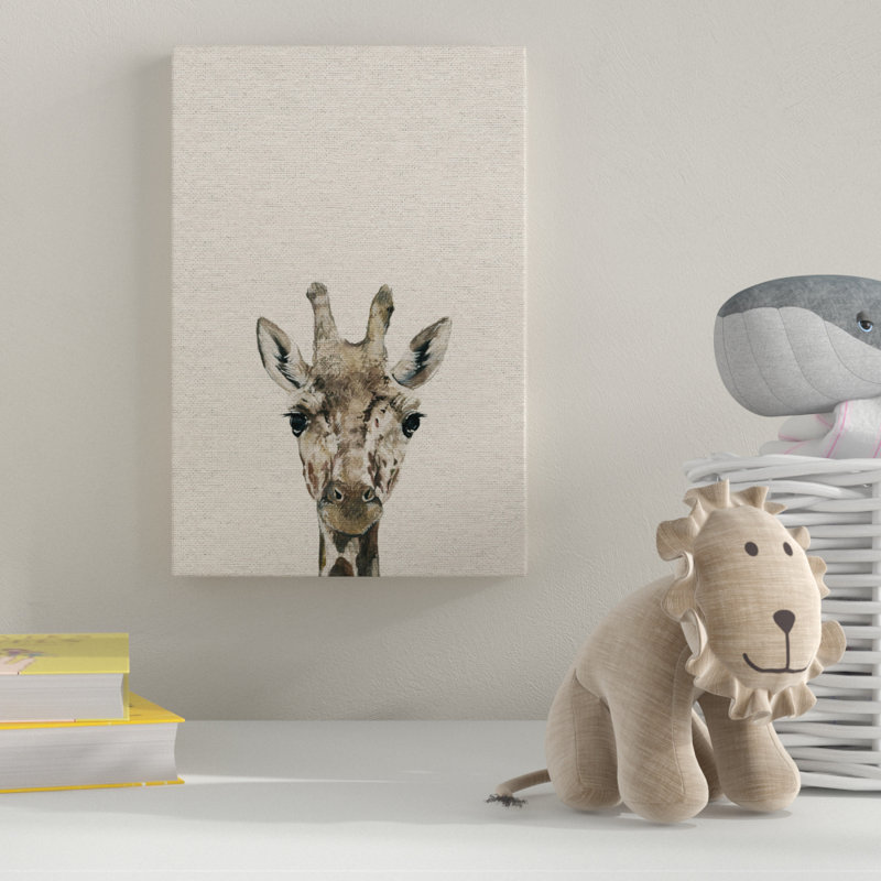 Cheeky Giraffe II by Marmont Hill - Wrapped Canvas Painting, 152cm H x 102cm W