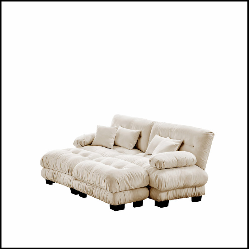 Luxueux canapé en chenille avec plusieurs coussins pour le salon, améliorant le confort et le style, Café clair