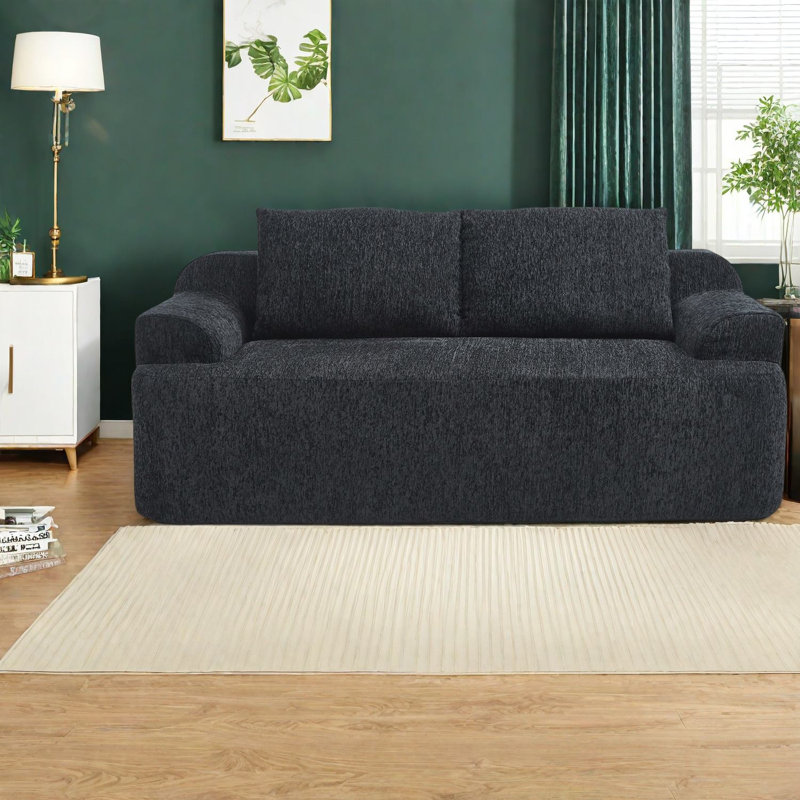Compression Sofas with Storage, 67 Inch Chenille Modern Couch for Home