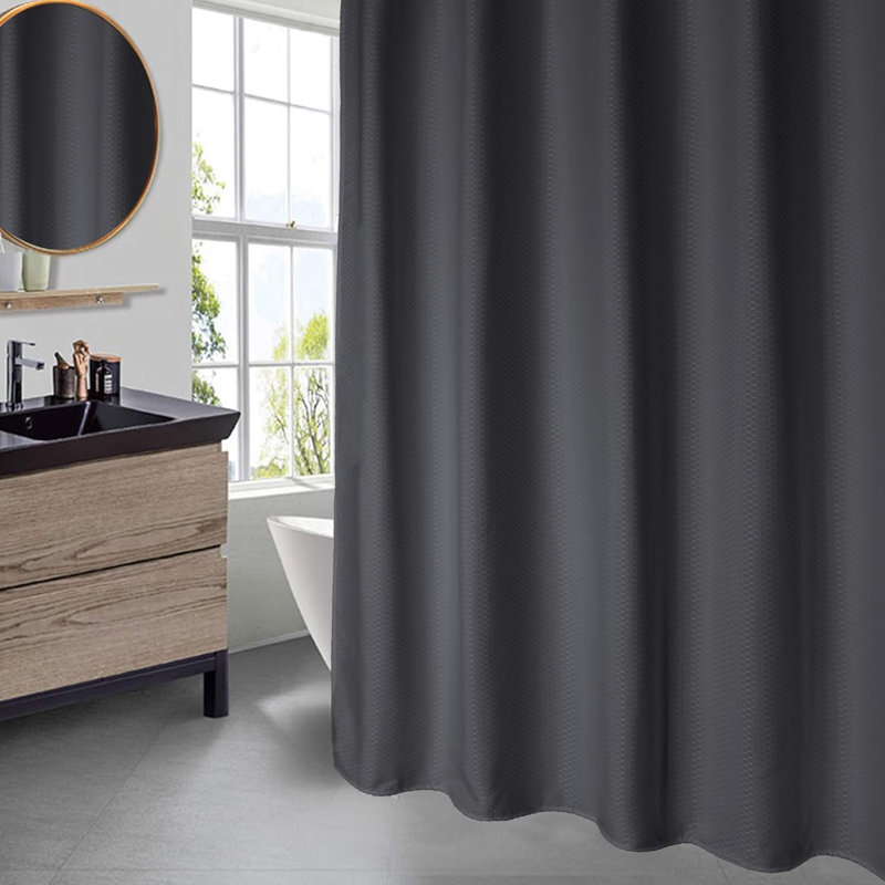 Rideau de douche Waffle Weave Polyester, Black