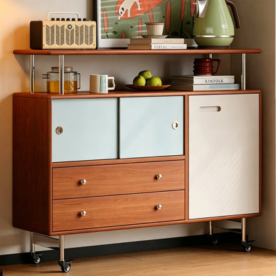 Rounded Double-Layer Countertop Accent Cabinet
