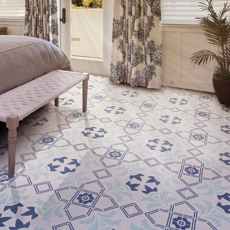 Carreau de ciment à motif pour mur et plancher 8 po x 8 po Porto