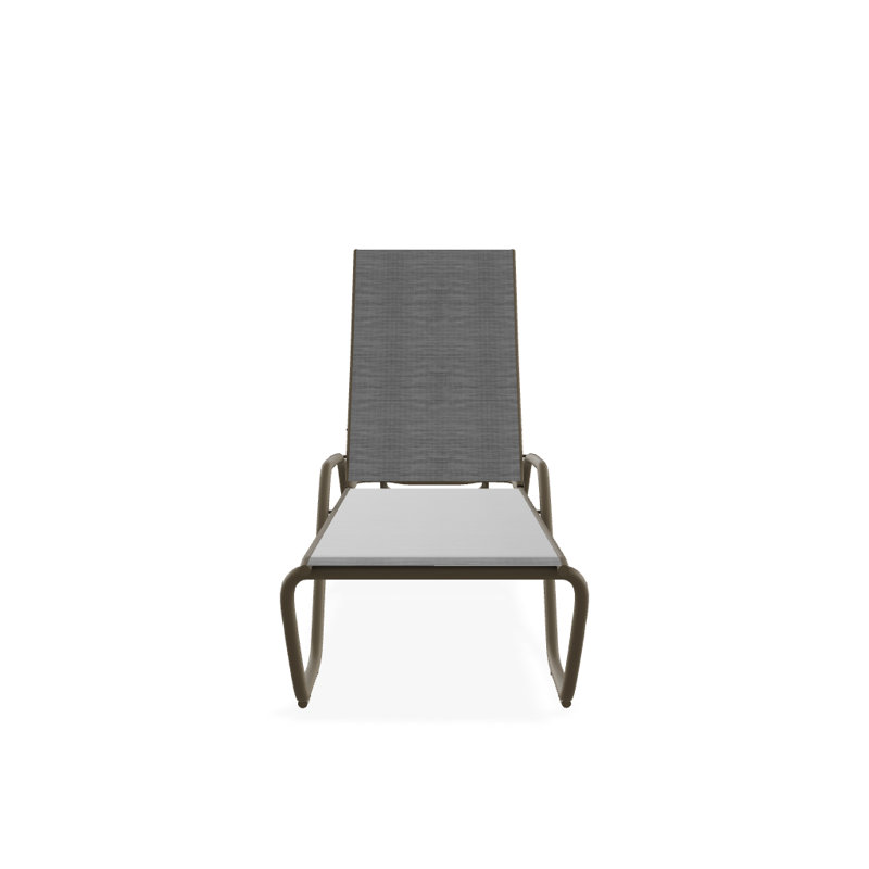 Outdoor Rust-Resistant Metal Chaise Lounge, Textured Beachwood, Collect Charcoal