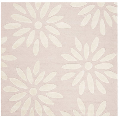 Claro Floral Handmade Tufted Wool Pink/Ivory Area Rug