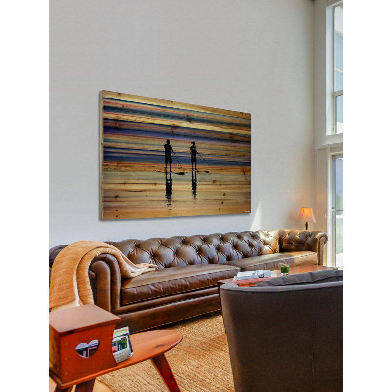 «Beach Surf» par Parvez Taj - impression sur bois, H 12 po x l 18 po x P 1,5 po