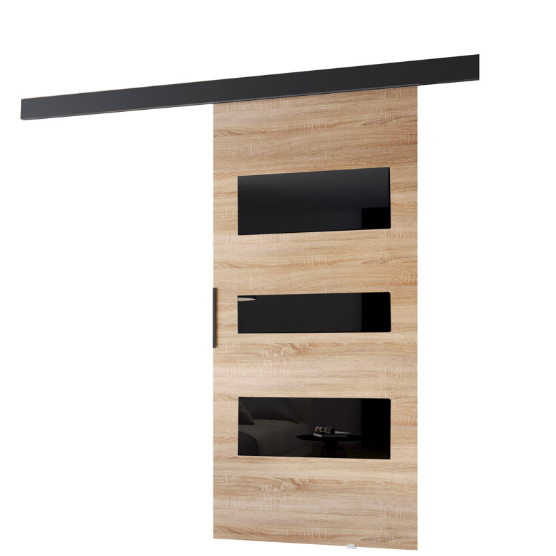 Sliding Door Prim C, Interior Door, 106cm x 205cm, Sonoma Oak/Black