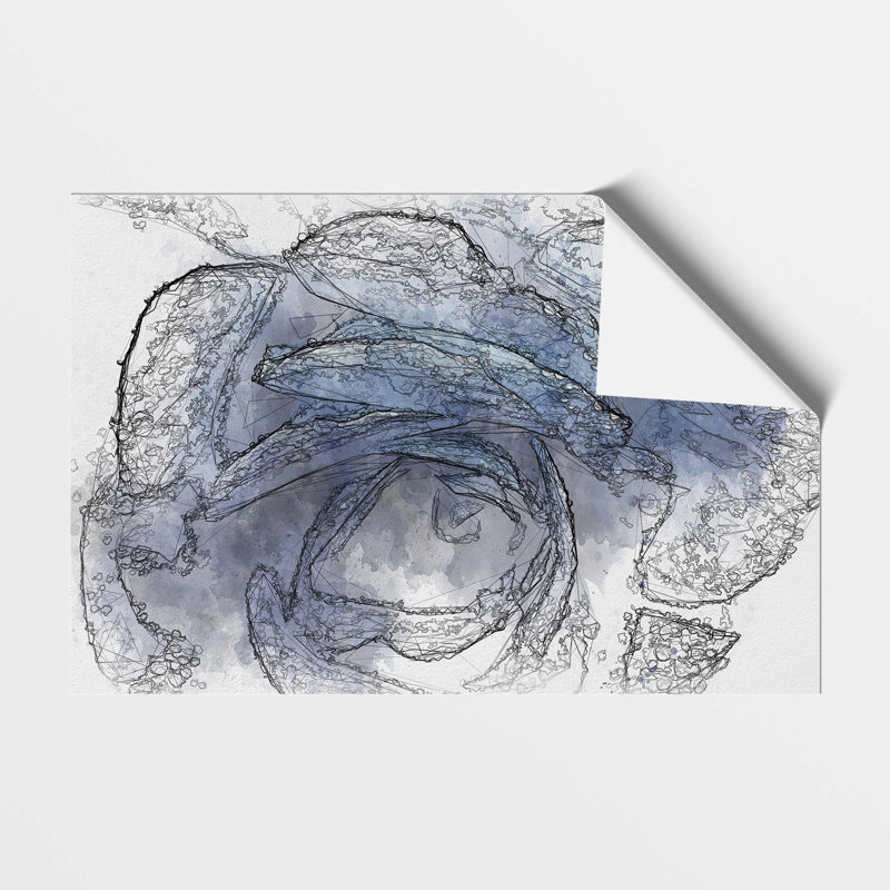 Blue Rose - Frameless Print, 21 cm H x 29.7 cm W