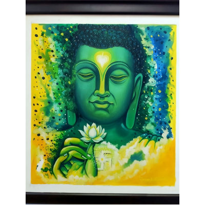 The God Buddha | Oil On Canvas | With Frame | By Ramesh Baliram Sawale