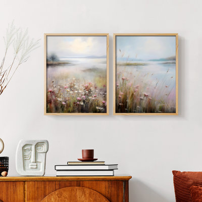 Impression florale rétro vintage sur toile XXX - ensemble de 2