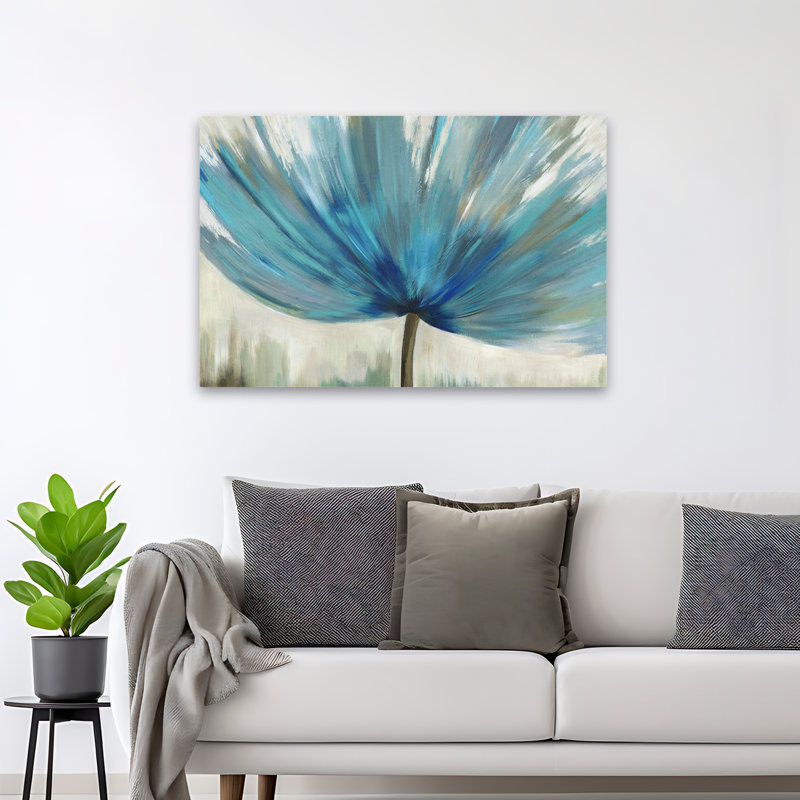 Plantes, fleurs, abstrait, petits pétales, art mural, H 32 po x l 48 po