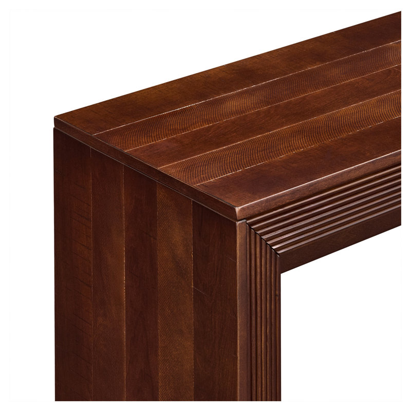 Ensemble de table de bar à hauteur de comptoir cannelée en noyer avec 2 tabourets, en pin massif et en panneau de fibres à densité moyenne