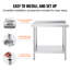 Table de travail portative réglable en acier inoxydable L 36 po x l 24 po x H 36 po VEVOR