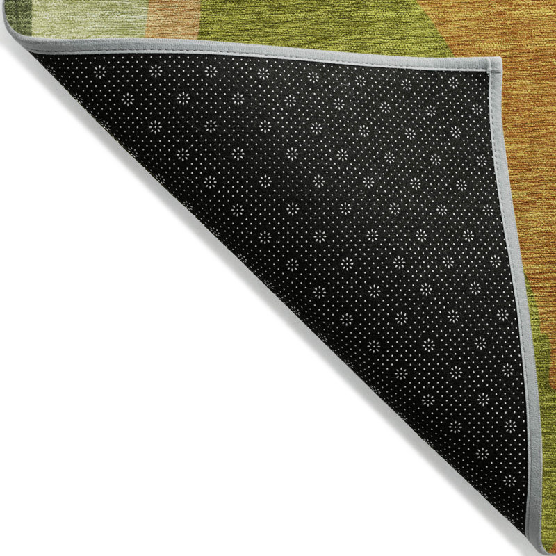 Tapis intérieur lavable abstrait vert 5 pi x 8 pi
