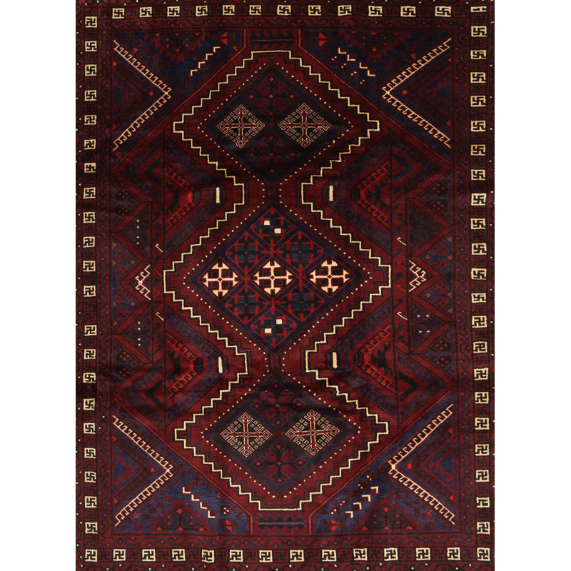Tapis traditionnel marron / beige / noir, Rectangle 2 pi x 4 pi