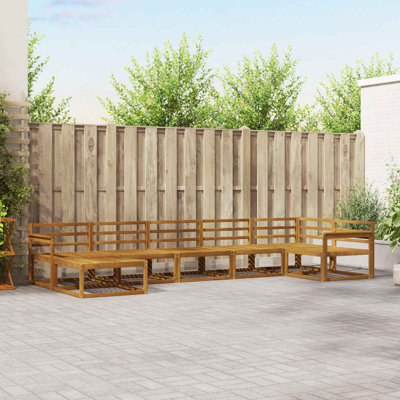 406 cm W Solid Wood Patio Corner Sofa