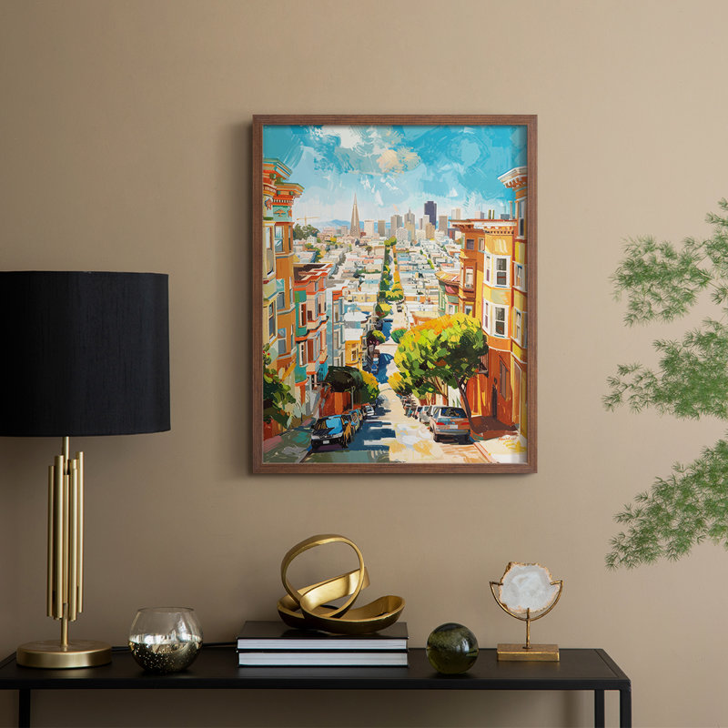 «LANDSCAPES Series», encadré en bois massif, H 11 po x l 9 po, Noyer