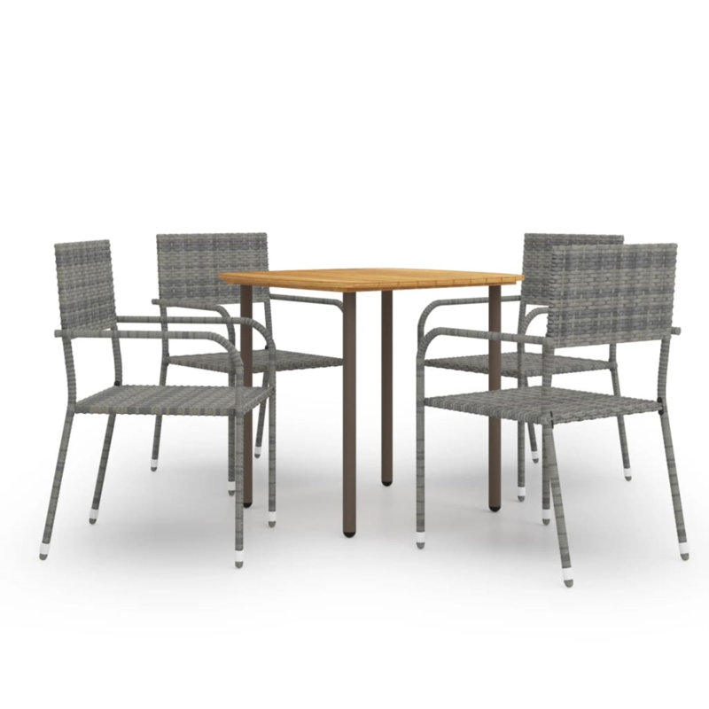 Rectangular 4 - Person Dining Set, Gray, 28.3" H x  35.4" W x  59.1" L