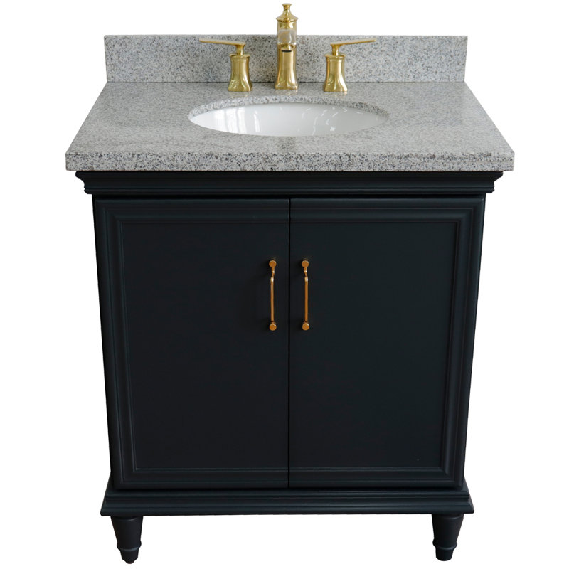 Ensemble de meuble-lavabo simple 31 po Nerys, Granite, Gris foncé