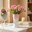 Vase en céramique de 9,64 pouces en céramique, rose et blanc