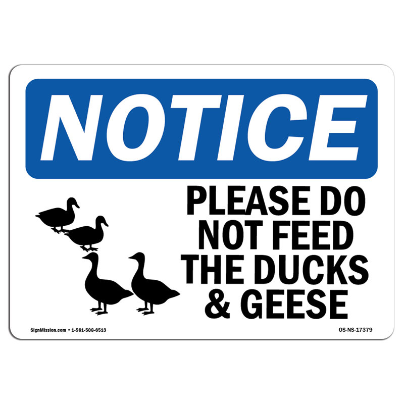 Veuillez ne pas nourrir les canards et les oies en plastique 10 po x 7 po