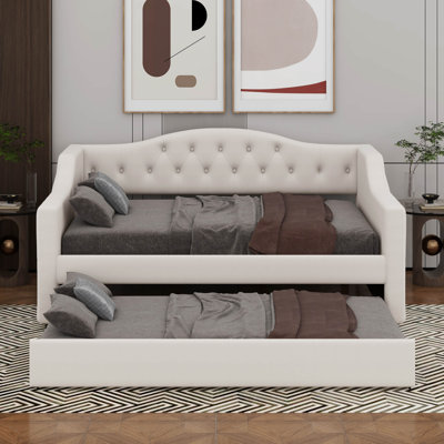 Upholstered Daybed With LED Belt And 2 Drawers