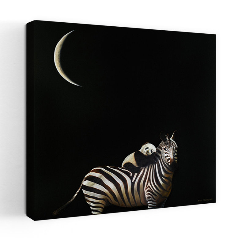 Art contemporain de paysage zébré, Panda Safe, H 18 po x l 18 po