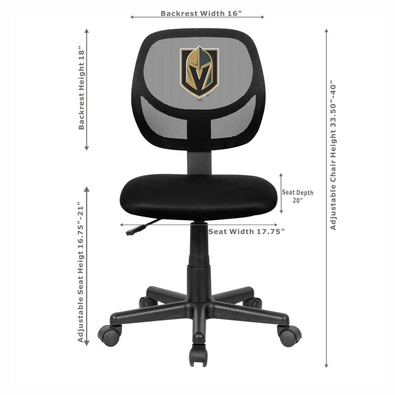 NHL Armless Task Chair, Las Vegas Golden Knights