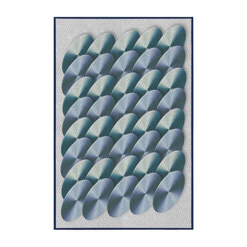 Tapis bleu/gris à tisser électrique, Rectangle 2 pi x 3 pi