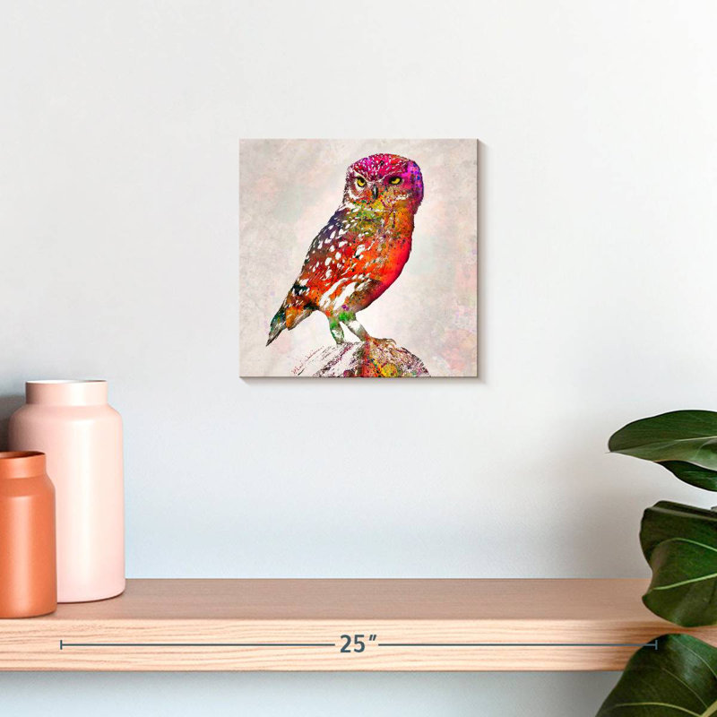 Hibou coloré Crowle, H 10 po x l 10 po