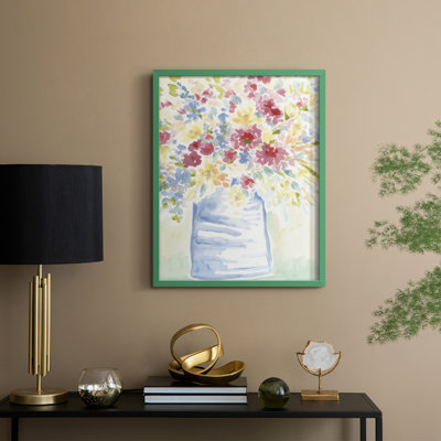 Country Meadow Bouquet II Framed Print - Solid Wood