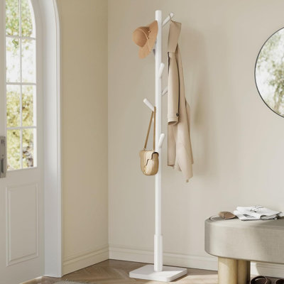 Rubberwood Freestanding 8 - Hook Coat Rack