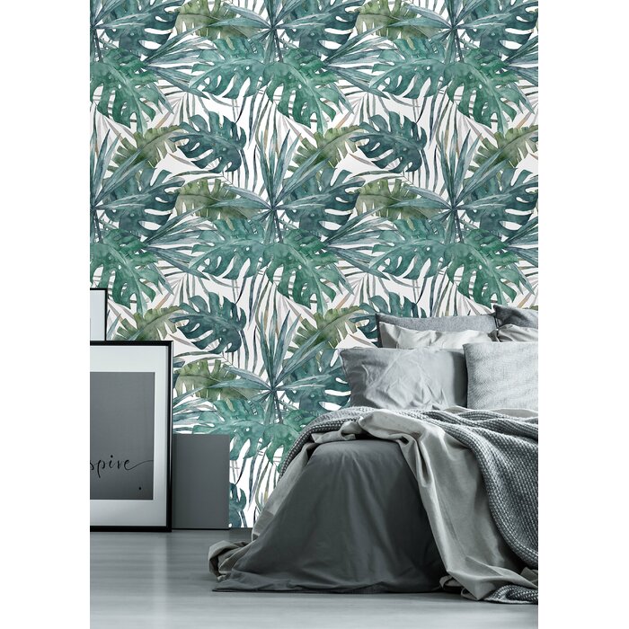 Bay Isle Home Zepeda Removable Vintage Green Palm Leaves 4.17' L x 25 ...