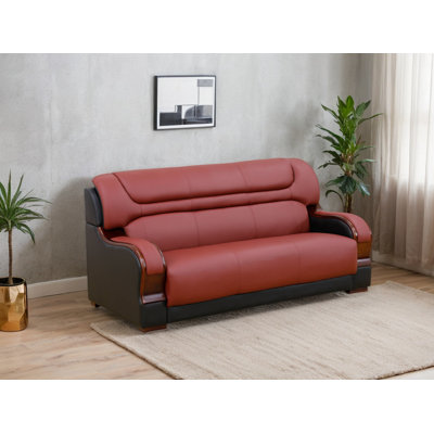 Nerisse 77" Genuine Leather Living Room Sofa