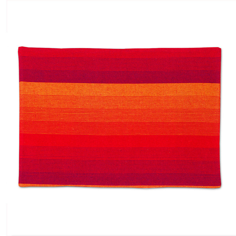 Ensemble de napperons en coton 6 pièces, Rouge