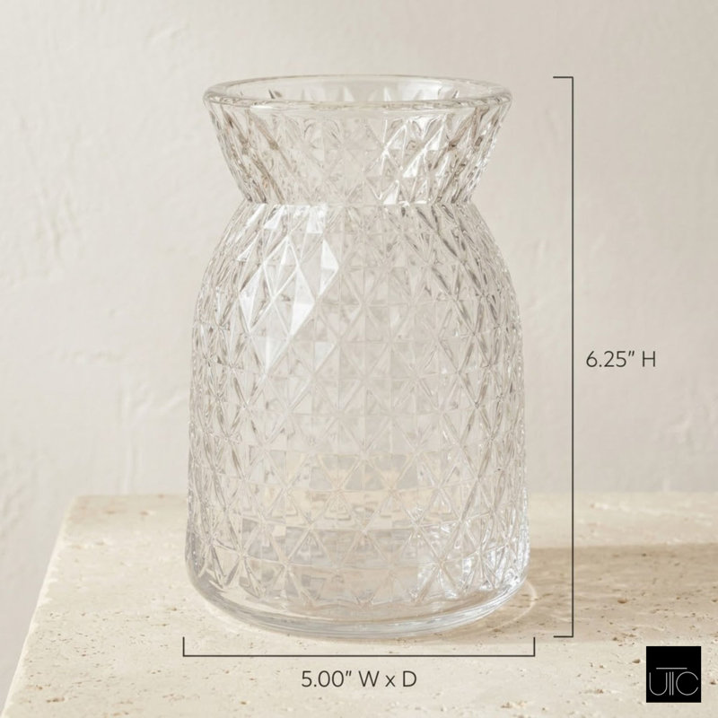 Vase en verre taillé à la main Cari
