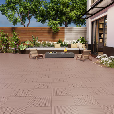 12" X 12" Plastic Interlocking Deck Tiles (set Of 36)