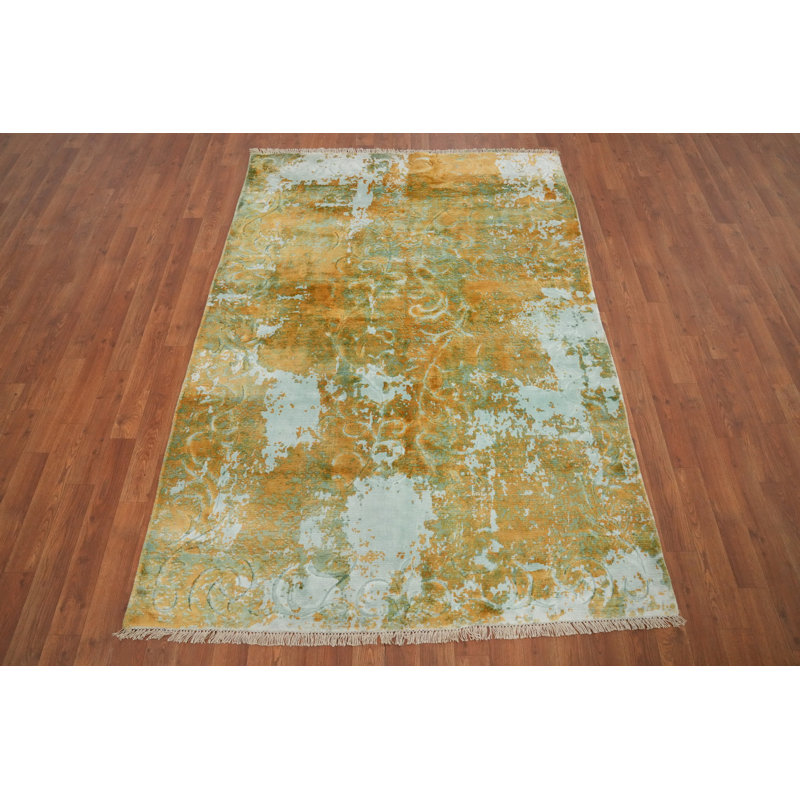 Distressed Look Abstract Oriental Rug 5x6