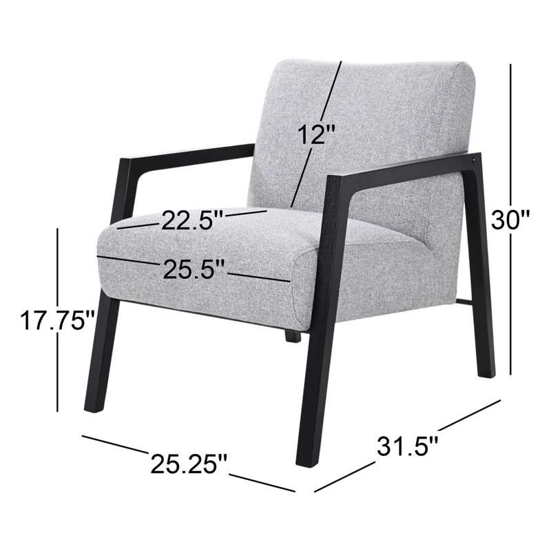 Upholstered Armchair, Ash Grey