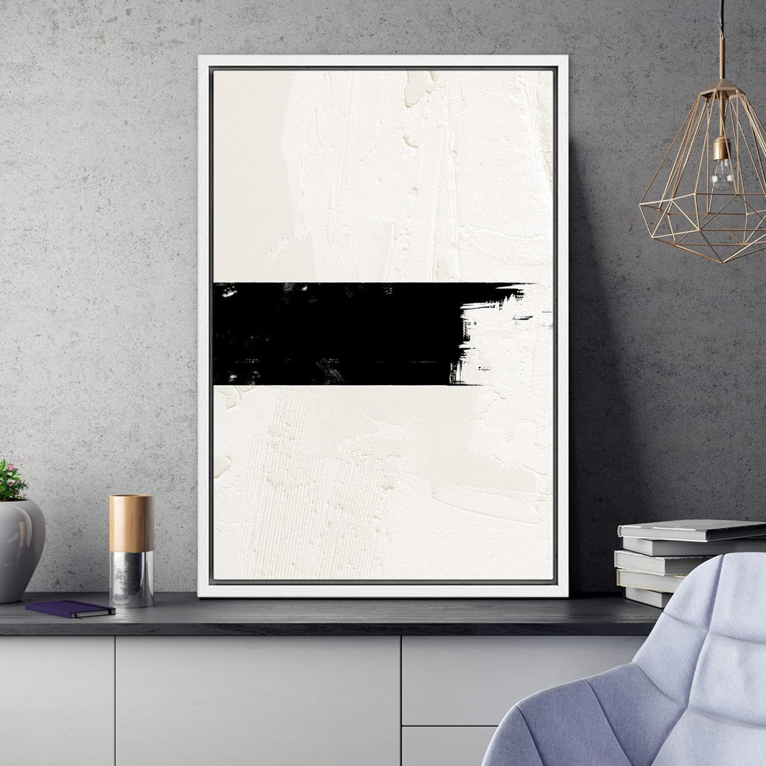 Minimalist " Geometric Black Stripe Tan Color Field Abstract Shapes Minimalism Contemporary Nordic Wall Decor " IDEA4WALL Overall 